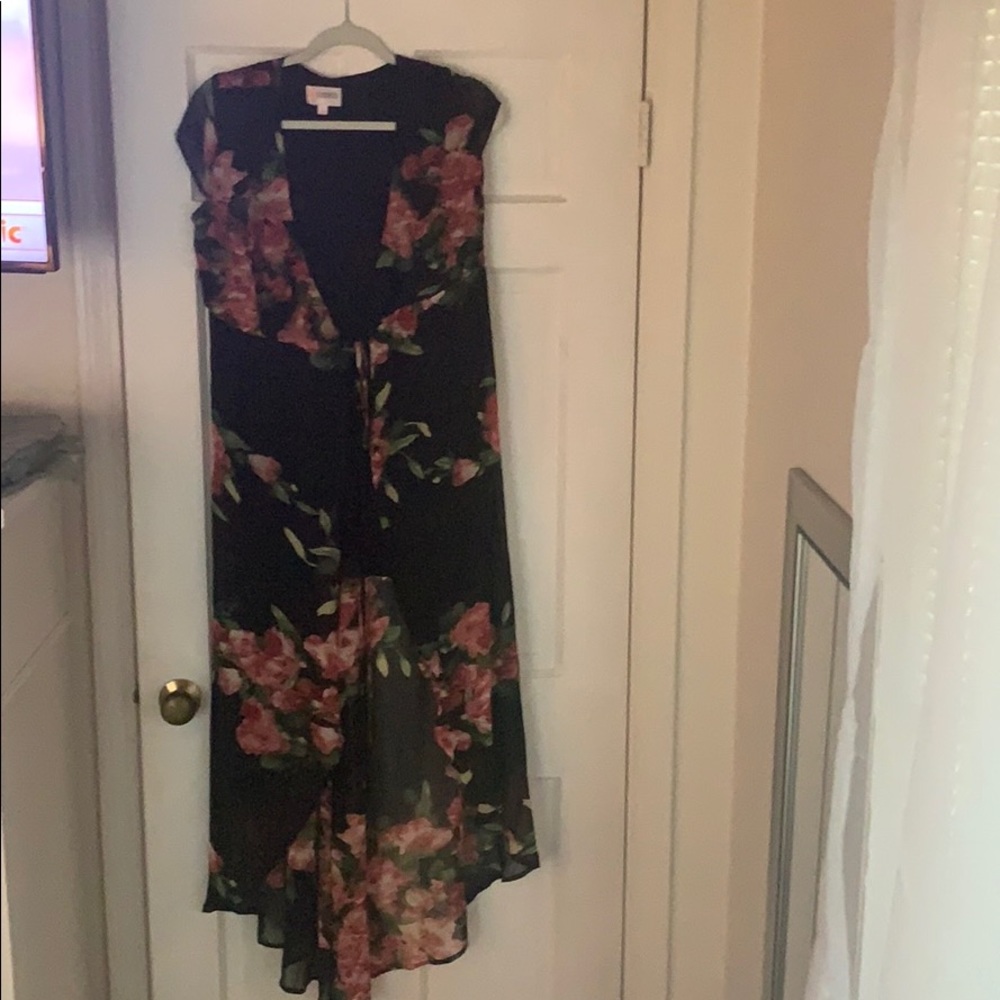 Black Floral Sheer Dress